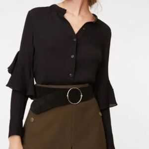 club monaco Black Ruffled Blouse top